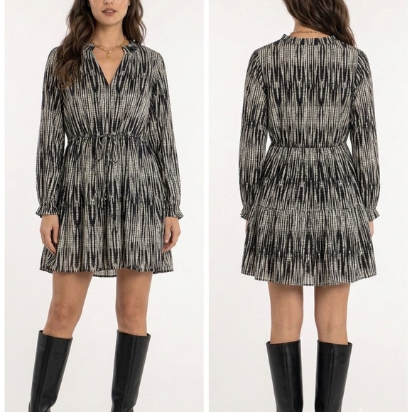 Olivia James Dresses & Skirts - Olivia James Chic Monochrome Long Sleeve Dress NWT